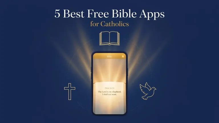 best free Bible apps for Catholics shown on a phone